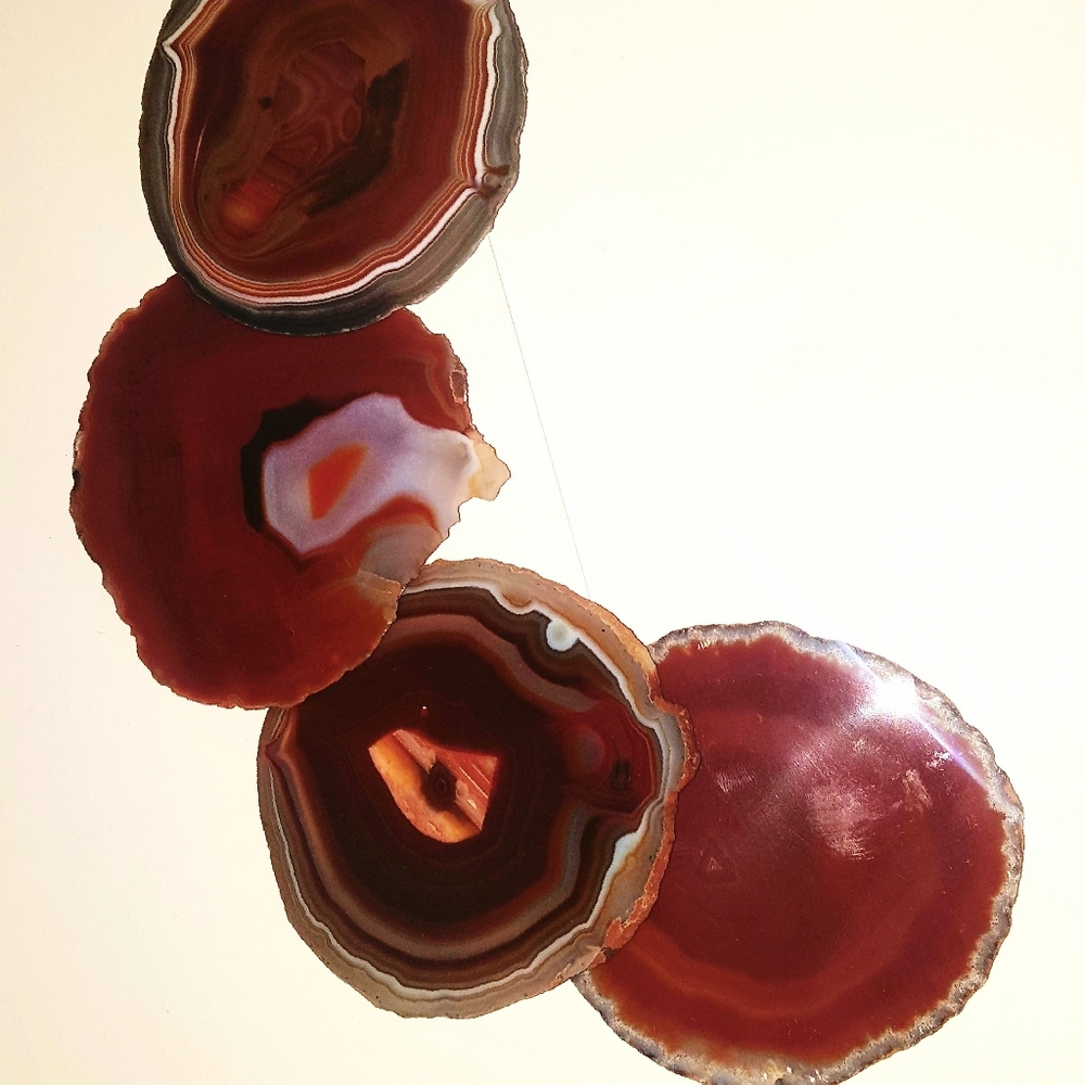 Authentic Agate Coaster Set of 4 ~ Brick/Rust Tone - Picture 2 of 2